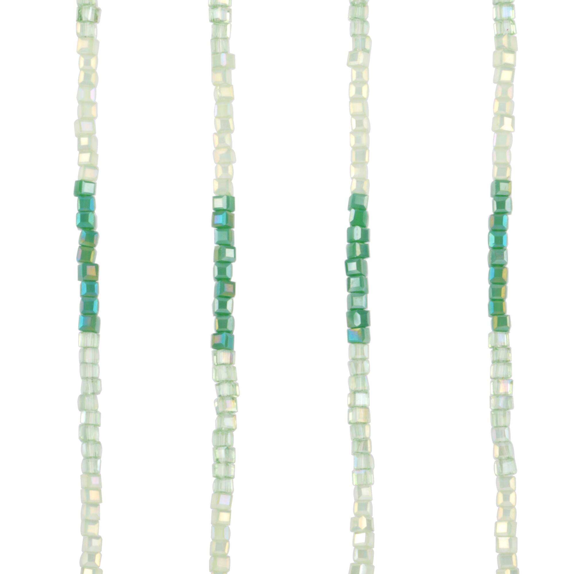 Green Ombre Faceted Glass Cube Beads, 2mm by Bead Landing™